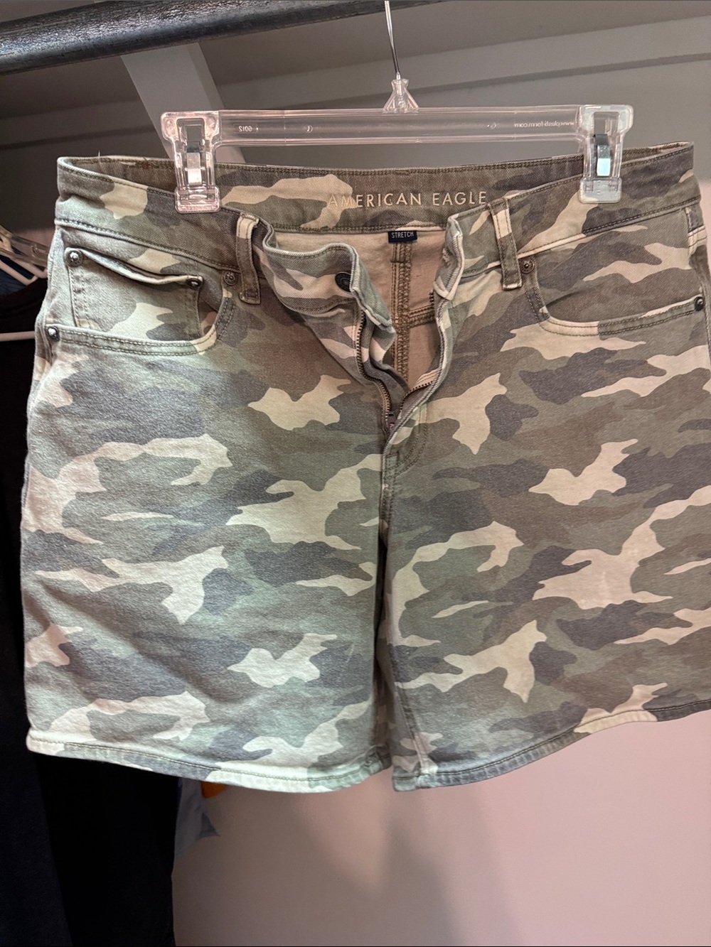 American Eagle Outfitters Women’s Camo Stretch Denim Shorts -